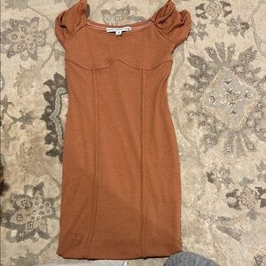 Terracotta Ruched Asymmetrical Dress